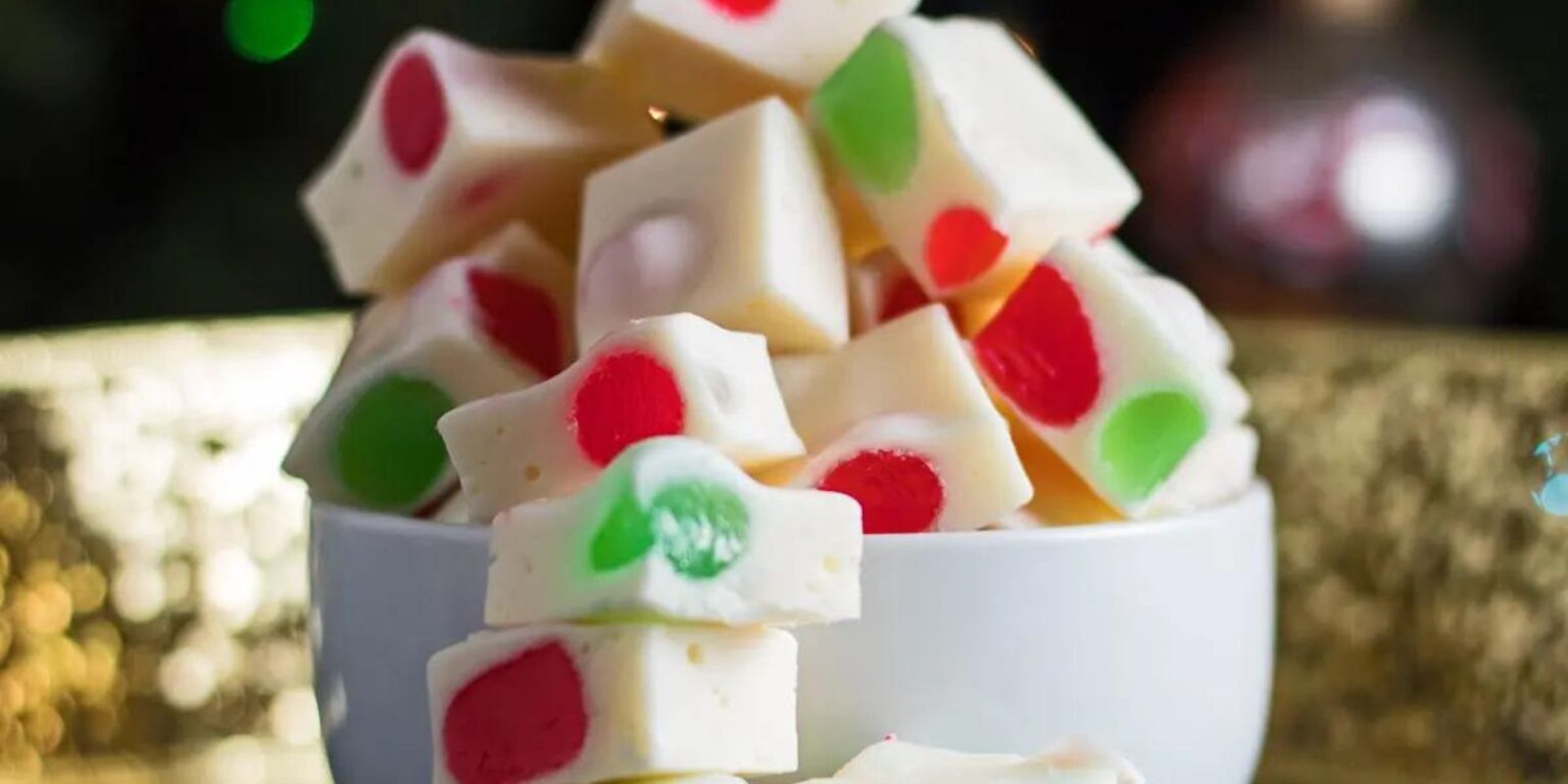 Christmas nougat candy with gumdrops - Natural Garden Tips